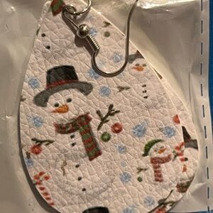 Snowman Teardrop Earrings